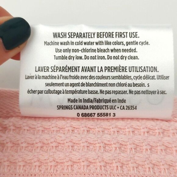 New Without Tags Wabasso Pink 100% Cotton Wash Towel - Picture 8 of 8